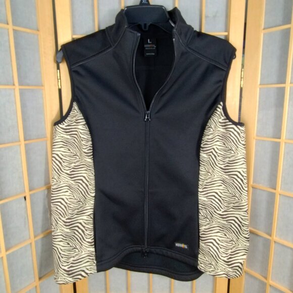 Kerrits Jackets & Blazers - Kerrits Double Zippper Equestrian Riding Vest Black/Zebra Stripe Size L